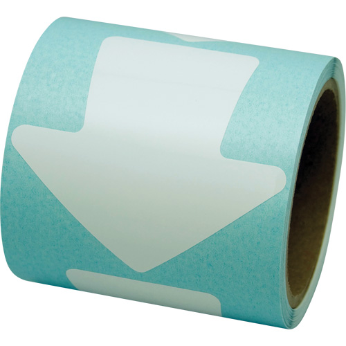 Coloured Floor Marking Decals, Arrow, 4" L x 4" W, White, Vinyl Action Paper
