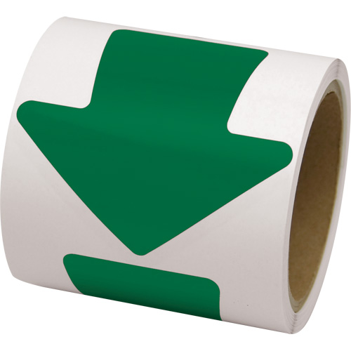 D&eacute;calcomanie en couleur pour le marquage des planchers, Fl&egrave;che, 4" lo x 4" la, Vert, Vinyle Action Paper