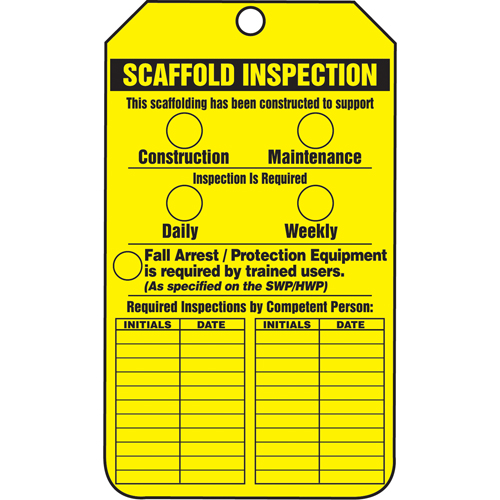 Inspection Tags, Cardstock, 3-1/8" W x 5-7/8" H, English Action Paper