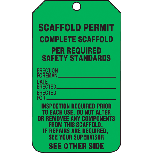 Inspection Tags, Plastic, 3-3/8" W x 5-7/8" H, English Action Paper