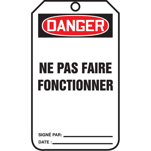 Lockout Tags, Cardstock, 3-1/8" W x 5-7/8" H, French Action Paper