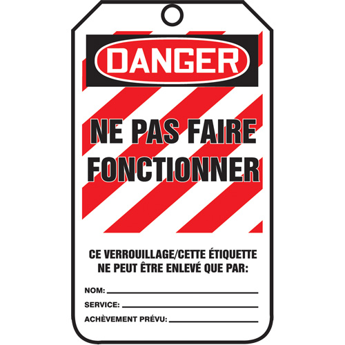 Lockout Tags, Cardstock, 3-1/8" W x 5-7/8" H, French Action Paper