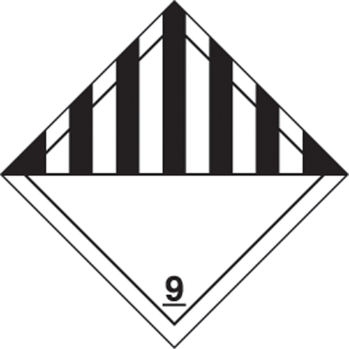 TDG Shipping Labels, Class 9, Miscellaneous Dangerous Goods, Paper Action Paper