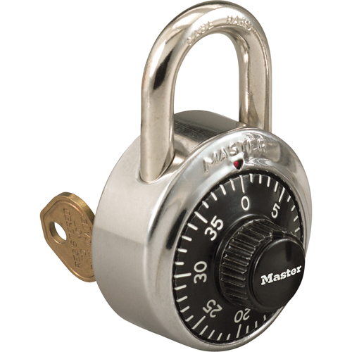 Padlock, Combination, Hardened Steel, 1-7/8" Width Action Paper