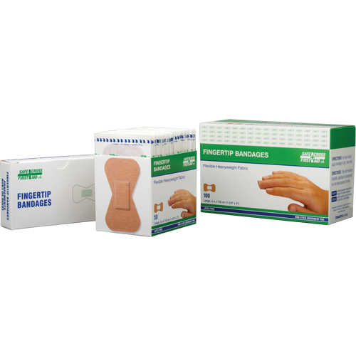 Bandages, Bout de doigt, 3", Tissu, St&eacute;rile Action Paper