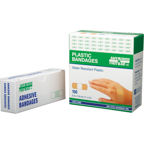 Bandages, Rectangular/Square, 3", Plastic, Sterile Action Paper
