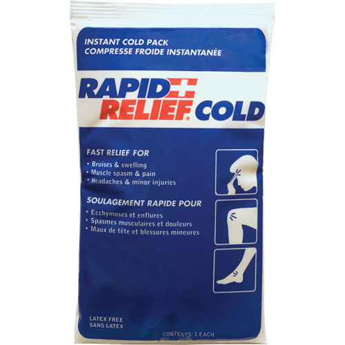 Compresse froide instantan&eacute;e Rapid Relief, Froid, Utilisation unique, 9" x 6" Action Paper