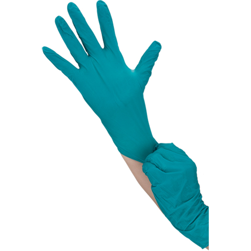 TouchNTuff Disposable Gloves, 7, Nitrile, 5-mil, Powdered, Green Action Paper