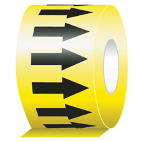 Directional Flow Arrow Tapes, 108', Black on Yellow Action Paper