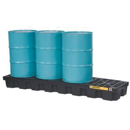 EcoPolyBlend Spill Control Pallets - Without Drain, 75 US gal. Spill Capacity, 97" x 25" x 9" Action Paper