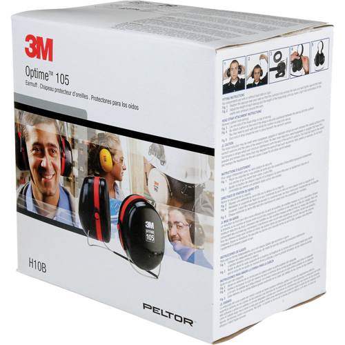 Serres-t&ecirc;tes de s&eacute;rie Peltor Optime 105, Cordon cervical, 29 NRR dB Action Paper