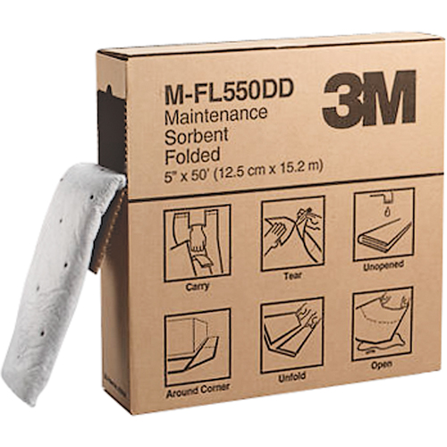 Absorbants pli&eacute;s, 50' lo x 5" la, Absorption 10,5 gal. Action Paper