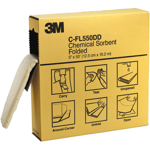 Folded Sorbents, Hazmat, 600" x 5", 10.5 gal. Absorbancy Action Paper