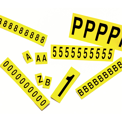 Individual Adhesive Letter Markers, O, 2-15/16" H, Black on Yellow Action Paper