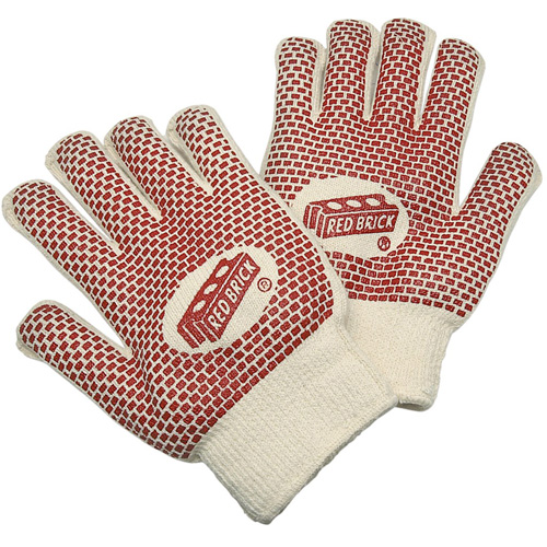 Red Brick&reg; Reversible Terrycloth Gloves, Cotton, Double Sided, 10 Gauge, Large Action Paper