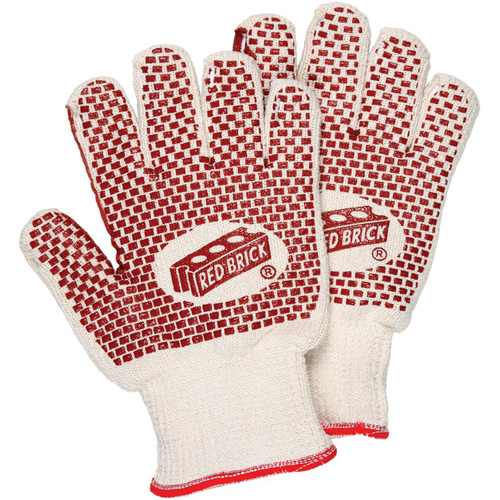 Red Brick&reg; Reversible Terrycloth Gloves, Cotton, Double Sided, 10 Gauge, Small Action Paper