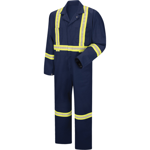 Enhanced Visibility Coveralls, Men's, Navy Blue, Size 38 Action Paper