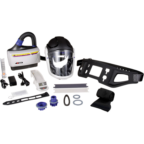 Trousse industrielle lourde pour APR motoris&eacute; TR-600 de Versaflo, Capuchon & visi&egrave;re, Pile Lithium-ion Action Paper