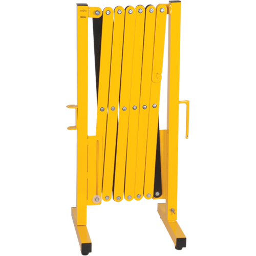 Expandable Barrier, 37" H x 11' L, Black/Yellow Action Paper
