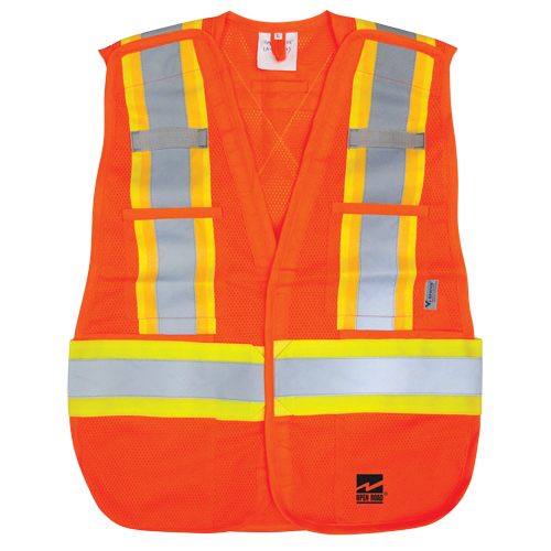 Open Road&reg; Tear Away Vest , High Visibility Orange, Polyester Action Paper