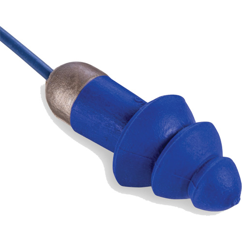 Rockets&reg; Metal Detectable Reusable Earplugs, Corded, One-Size, Bulk - Plastic Case, 27 NRR dB Action Paper