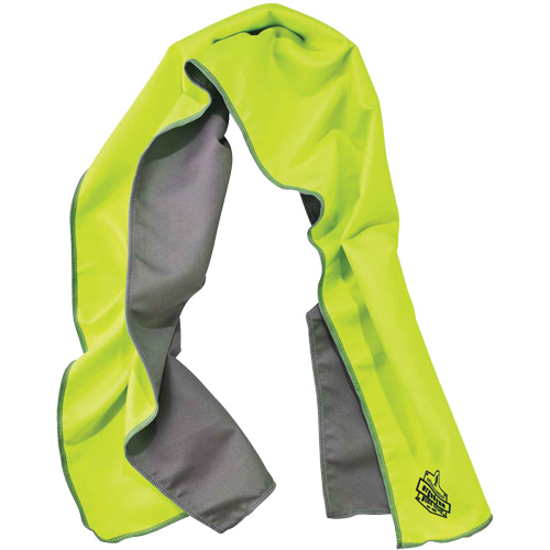 Chill-Its&reg; 6602MF Microfiber Cooling Towel, Hi-Vis Lime Action Paper