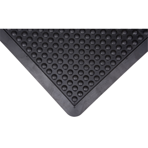Anti-Fatigue Dome Matting, Bubbled, 2' x 3' x 1/2", Black, Rubber Action Paper