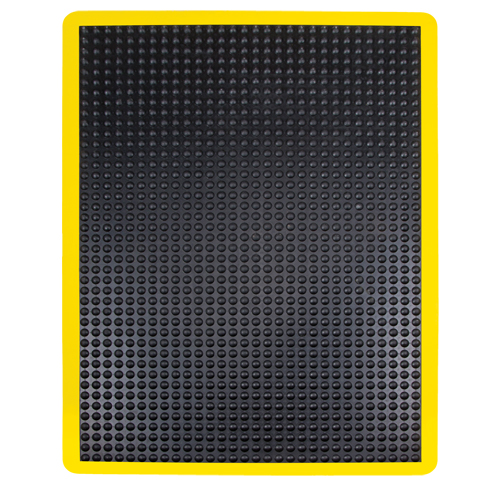 Anti-Fatigue Dome Matting, Bubbled, 2' x 3' x 1/2", Black, Rubber Action Paper