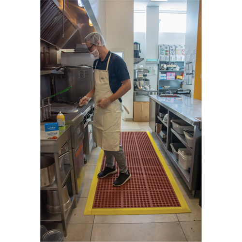 Tapis modulaire antifatigue, Nid d'abeilles, 3' x 3' x 1/2", Brun, Nitrile/Caoutchouc Action Paper