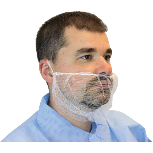 Mesh Beard Nets, Polyester, White Action Paper