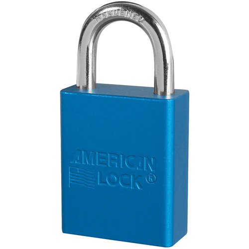 American Lock&reg; Safety Padlocks, Blue, Keyed Alike, Aluminum, 1-1/2" Width Action Paper
