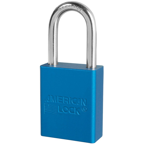 American Lock&reg; Safety Padlocks, Blue, Keyed Alike, Aluminum, 1-1/2" Width Action Paper
