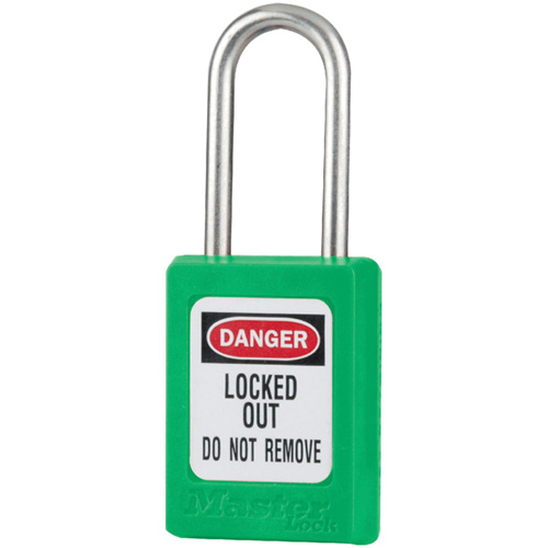 Cadenas de s&eacute;curit&eacute; S31 Zenex, Vert, Cl&eacute;s identiques, Thermoplastique, Largeur de 1-3/8" Action Paper