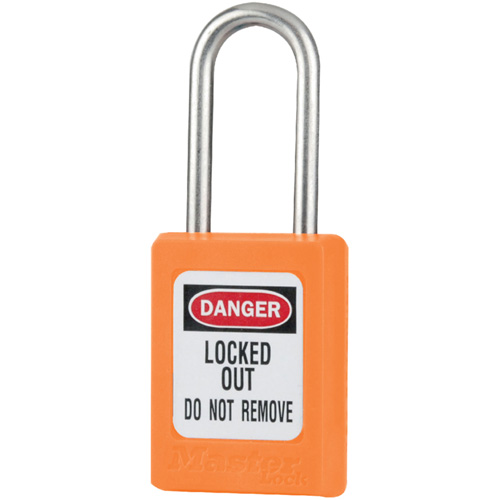 Cadenas de s&eacute;curit&eacute; S31 Zenex, Orange, Cl&eacute;s identiques, Thermoplastique, Largeur de 1-3/8" Action Paper