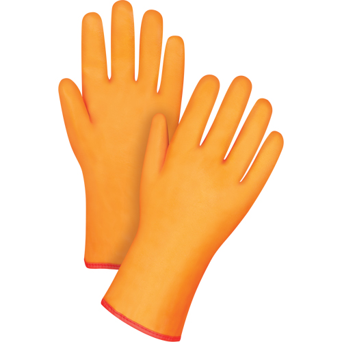 Winter-Lined Chemical-Resistant Gloves, Size Large/9, 12" L, PVC, Foam Fleece Inner Lining, Winter Weight Action Paper