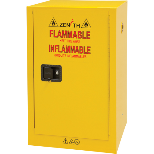 Flammable Storage Cabinet, 12 gal., 1 Door, 23" W x 35" H x 18" D Action Paper