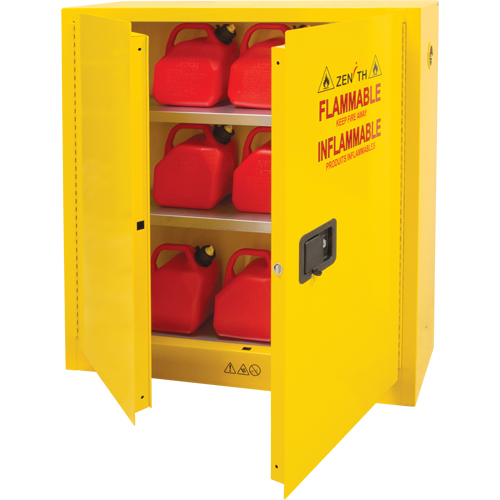 Armoire pour produits inflammables, 24 gal., 2 Porte(s), 43" La x 44" h x 12" p Action Paper