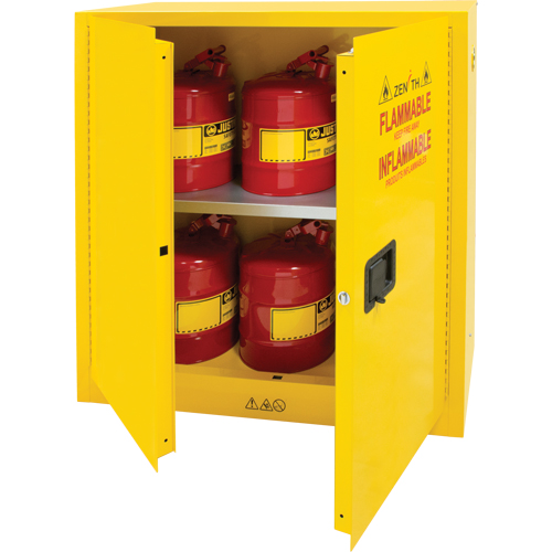 Armoire pour produits inflammables, 30 gal., 2 Porte(s), 43" La x 44" h x 18" p Action Paper