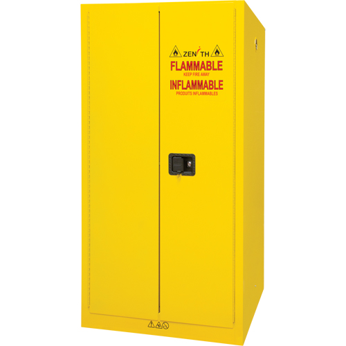 Armoire pour produits inflammables, 60 gal., 2 Porte(s), 34" La x 65" h x 34" p Action Paper