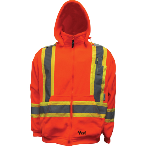 Safety Fleece Hoodie, Fleece/Polyester, Small, Orange Action Paper