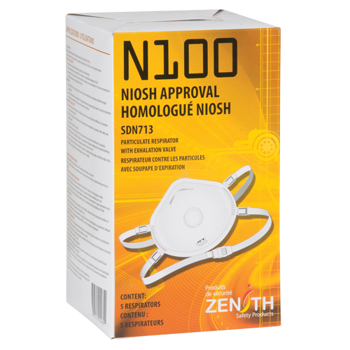 Respirateur contre les particules, N100, Certifi&eacute; NIOSH, Moyen/grand Action Paper