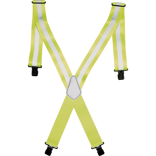 Bretelles de travail haute visibilit&eacute; 2", Jaune lime haute visibilit&eacute;, Couleur r&eacute;fl&eacute;chissante Argent, Taille unique Action Paper