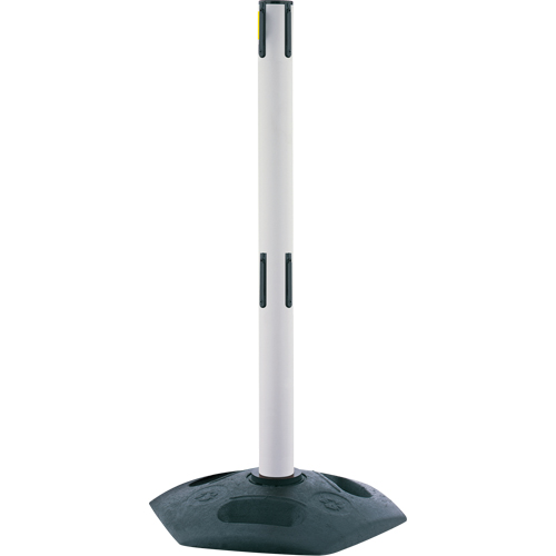Poteau receveur robuste &agrave; ligne double, Hauteur de 38", Blanc Action Paper