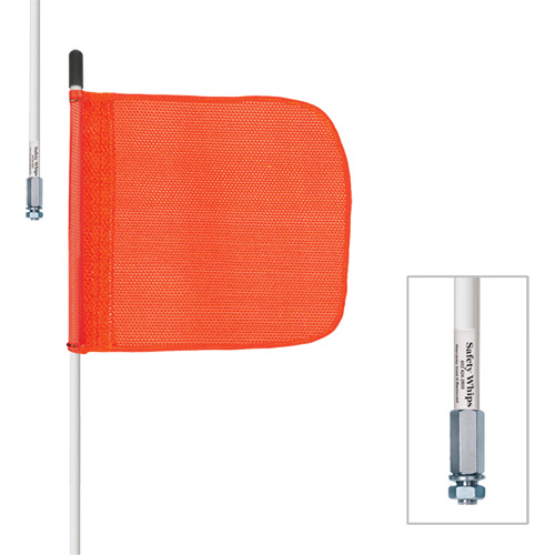 Tiges de s&eacute;curit&eacute; robustes Safety Whip, Fixation Filet&eacute;, Hauteur 6', Orange Action Paper