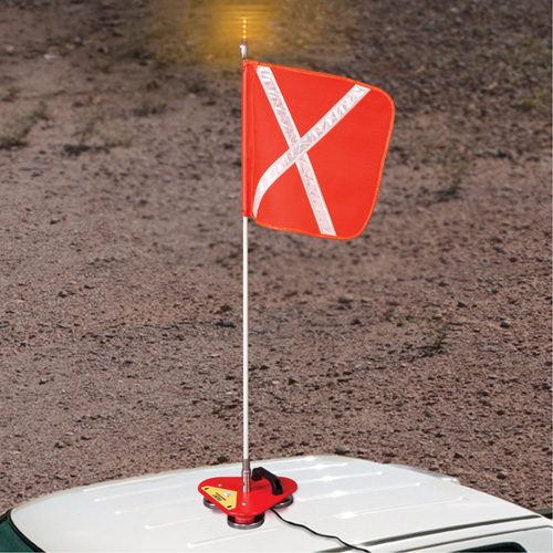 Support porte-drapeau Safety Whip, Fixation Aimant Action Paper
