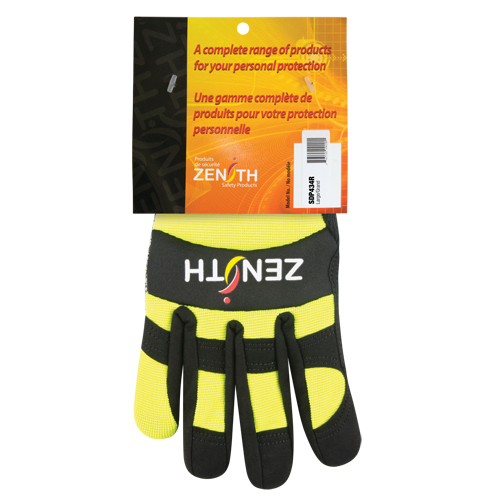 ZM500 High-Visibility Cut-Resistant Mechanic's Gloves, HPPE Palm, Size 2X-Large Action Paper