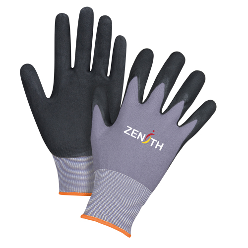 Gants ZX-1 de premi&egrave;re qualit&eacute; compatibles avec les &eacute;crans tactiles, 7/Petit, R&ecirc;vetement Nitrile/Mousse de nitrile, Calibre 15, Enveloppe en Nylon Action Paper
