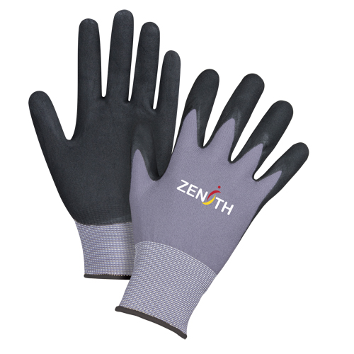 Gants ZX-1 de premi&egrave;re qualit&eacute; compatibles avec les &eacute;crans tactiles, 10/T-Grand, R&ecirc;vetement Nitrile/Mousse de nitrile, Calibre 15, Enveloppe en Nylon Action Paper