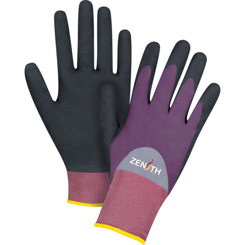 Gants enduits de premi&egrave;re qualit&eacute; ZX-2, 9/Grand, R&ecirc;vetement Nitrile/Mousse de nitrile, Calibre 18, Enveloppe en Nylon Action Paper