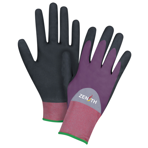 Gants enduits de premi&egrave;re qualit&eacute; ZX-2, 11/2T-Grand, R&ecirc;vetement Nitrile/Mousse de nitrile, Calibre 18, Enveloppe en Nylon Action Paper